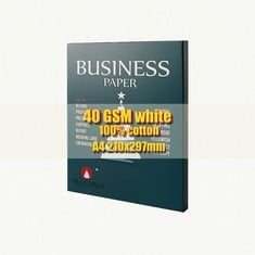 8 X 100% COTTON PAPER?A4 SIZE BUSINESS PAPER,40 GSM PRINTING PAPER,A4 210 X 297 MM WHITE COLOR,200 SHEETS WATERPROOF PAPER - TOTAL RRP £160: LOCATION - C RACK