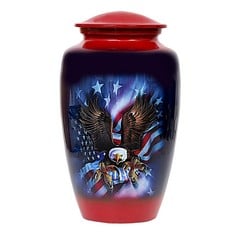 5 X HLC EAGLE WITH USA FLAG CREMATION URN FOR HUMAN ASHES - ADULT FUNERAL URN HANDCRAFTED - AFFORDABLE URN FOR ASHES (ADULT (200 LBS) – 10.5 X 6 “, CREMATION URN) - TOTAL RRP £269: LOCATION - C RACK