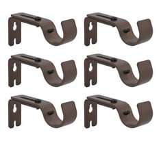 17 X ADD GRACE ADJUSTABLE CURTAIN ROD BRACKET, FITS UP TO 1 INCH CURTAIN ROD, SET OF 6, STURDY EXTENDABLE CURTAIN ROD HOLDER, METAL SINGLE ROD BRACKET FOR WALL (BRONZE) - TOTAL RRP £163: LOCATION - C