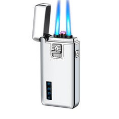 28 X TORCH LIGHTER DOUBLE JET FLAME LIGHTER DUAL ARC LIGHTER 2 IN 1 RECHARGEABLE WINDPROOF FLAMELESS BUTANE REFILLABLE USB LIGHTER GOOD FOR CIGAR CIGARETTE PIPE CANDLE (SILVER) - TOTAL RRP £443: LOCA