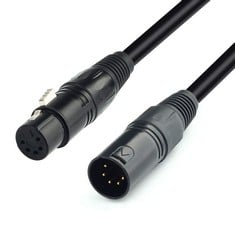 18 X SIYAR DMX512 XLR 5 PIN MALE TO XLR 5 PIN FEMALE DMX LEAD CABLE( - TOTAL RRP £176: LOCATION - C RACK