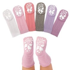 38 X ANOLE NEWBORN & INFANT BABY SOCKS - 6 PAIRS - KNEE HIGH GIRLS CABLE KNIT STOCKINGS (GIRLS, 6-12 MONTHS) - TOTAL RRP £316: LOCATION - C RACK