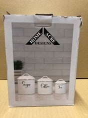 6 X HOME ACRE DESIGNS SUGAR CANISTER : LOCATION - D RACK