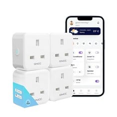 6 X SMART PLUG REMOTE VOICE CONTROL GNCC,SMART SOCKET WITH WIRELESS WORKS WITH ALEXA AND GOOGLE HOME, COMPATIBLE WITH SMART LIFE APP TIMER PLUG WITHOUT ENERGY MONITORING, 2.4GHZ ONLY, 13A 3120W, 4 PA