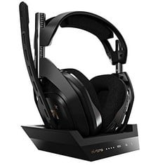 ASTRO GAMING A50 WIRELESS GAMING HEADSET + CHARGING BASE STATION, GAME/VOICE BALANCE CONTROL, 2.4 GHZ WIRELESS, 15 M RANGE, FOR XBOX SERIES X|S, XBOX ONE, PC, MAC - BLACK/GOLD.: LOCATION - I RACK