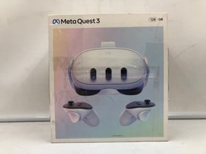 META QUEST 3 128GB VR HEADSET (RRP - £409): MODEL NO S3A: LOCATION - A RACK