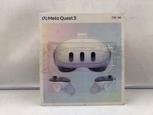 META QUEST 3 128GB VR HEADSET (RRP - £409): MODEL NO S3A: LOCATION - A RACK