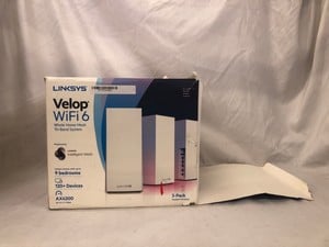 LINKSYS VELOP MX12600 TRI-BAND WHOLE HOME MESH WIFI 6 SYSTEM TRI-BAND SYSTEM.: LOCATION - C RACK