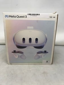 META QUEST 3 128GB VR HEADSET: MODEL NO S3A  [JPTE69814]: LOCATION - D RACK