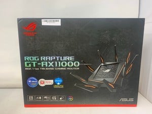 ROG RAPTURE GT-AX11000 TRI BAND GAMING ROUTER WIFI ROUTER: MODEL NO GT-AX11000: LOCATION - D RACK