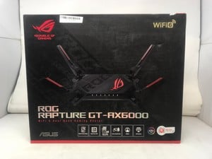 ROG RAPTURE GT-AX6000 WIFI 6 DUAL BAND GAMING ROUTER WIFI ROUTER: MODEL NO GT-AX6000: LOCATION - D RACK