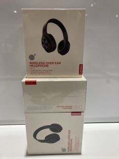 3 X LENOVO WIRELESS OVER EAR HEADPHONE HD116 RRP £90