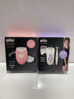 ASSORTED BOX TO INCLUDE BRAUN SHAVER AND TRIMMER FOR SENSITIVE AREAS RRP £47.79