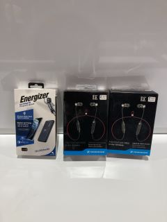 3 X SENNHEISER MOMENTUM FREE IN EAR WIRELESS EARPHONES & ENERGIZER ULTIMATE POWER BANK