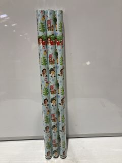 A QTY OF 3 PACK CHRISTMAS WRAPPING PAPER