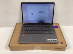 ACER CHROMEBOOK PLUS 514 100 GB LAPTOP (ORIGINAL RRP - 429,00 €) IN GREY: MODEL NO CB514-3H-R165 (WITH BOX AND CHARGER, DARK SPOT ON BOTTOM EDGE OF SCREEN, SEE IN PICTURES). AMD RYZEN 3 7320C, 7 GB R