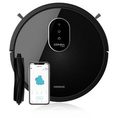 CECOTEC ROBOT HOOVER AND FLOOR MOPPER CONGA 1790 TITANIUM. ITECH SMARTGYRO, SWEEPS, VACUUMS, MOPS AND WIPES, 2100 PA, APP WITH MAP, PET BRUSH, ALEXA & GOOGLE ASSISTANT. RRP: 140€.