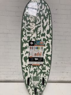 SOFTTECH BOMBER 5FT 10 FOAM SURFBOARD GREEN/WHITE RRP £359.95