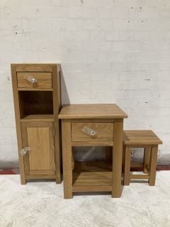 JOB LOT OF HALLOWOOD TO INCLUDE WAVERLY OAK SIDE TABLE WITH DRAW