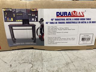 DURAMAX 46"INDUSTRIAL METAL AND WOOD WORK TABLE RRP £155