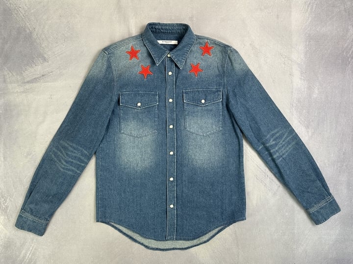 Givenchy Stars Denim Shirt - Size S (VAT ONLY PAYABLE ON BUYERS PREMIUM)