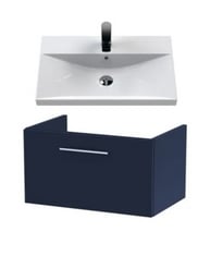 NUIE 600 SINGLE DRAWER UNIT (365 DEEP) - MIDNIGHT BLUE TO INCLUDE FURNITURE THIN-EDGE CERAMIC BASIN 1 TAP HOLE 600MM - TOTAL LOT RRP £577