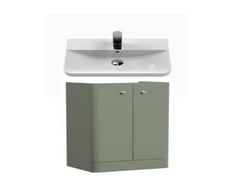 CORE 500MM THIN EDGE BASIN 1TH TO INCLUDE COMPONENTS FLOOR STANDING 2 DOOR UNIT, 500MM - SATIN GREEN - TOTAL LOT RRP £488