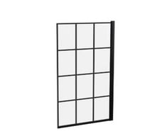 NUIE BATH SCREENS SQUARE BLACK FRAMED BATH SCREEN 6MM