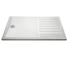 NUIE RECTANGULAR WALK-IN SLIMLINE SHOWER TRAY 1400 X 800MM - WHITE - TOTAL LOT RRP £562