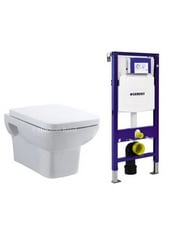 CONCEALED CISTEN TO INCLUDE CERAMIC SQUARE TOILET TO INCLUDE SOFT CLOSE SQUARE TOILET SEAT (KERBSIDE PALLET DELIVERY)