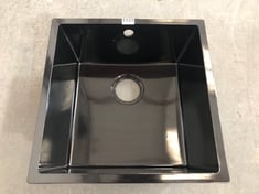 ELLSI 1.5 BOWL UNDERMOUNTED SINK WITH STRAINER WASTE IN GLOSS BLACK