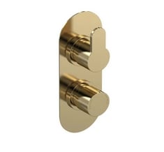 NUIE ARVAN TWIN THERMOSTATIC VALVE WITH DIVERTER - BRUSHED BRASS - TOTAL LOT RRP £497