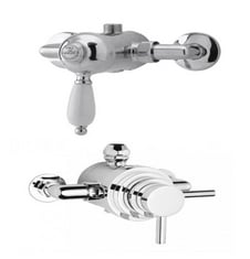 HUDSON REED SPIRIT EXPOSED SHOWER VALVE DUAL HANDLE - CHROME TO INCLUDE NUIE EDWARDIAN MANUAL SHOWER VALVE - CHROME - RRP £411