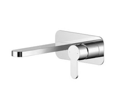 NUIE ARVAN WALL MOUNTED 2 TAP HOLE BASIN MIXER WITH PLATE - CHROME - RRP £252