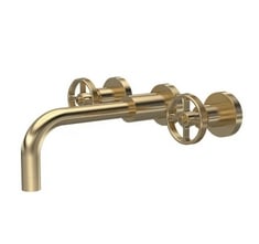 HUDSON REED REVOLUTION WALL MOUNTED BASIN MIXER - BRUSHED BRASS - RRP £419