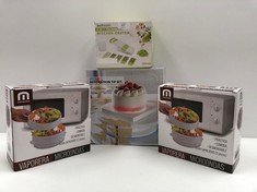 4 X COOKWARE INCLUDING MICROWAVE STEAMER - LOCATION 3B.