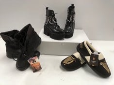 3 X FOOTWEAR VARIOUS SIZES INCLUDING BLACK WOMEN'S BOOTS SIZE 37 - LOCATION 19B.