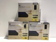 3 X INTEX CLASSIC DOWNY DURA-BEAM - INFLATABLE MATTRESS, 99X191X25CM.