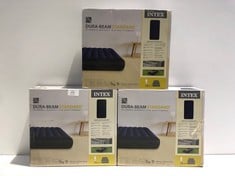 3 X INTEX CLASSIC DOWNY DURA-BEAM - INFLATABLE MATTRESS, 99X191X25CM.