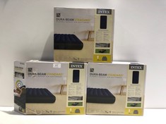 3 X INTEX CLASSIC DOWNY DURA-BEAM - INFLATABLE MATTRESS, 99X191X25CM.