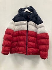 TOMMY HILFIGER JACKET SIZE 2XL RED WHITE AND BLUE - LOCATION 5C.