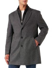 BUGATTI 228528-24042 - MEN'S WOOL COAT, DARK GREY, 29 LARGE SIZES, SHORT EU, DARK GREY - LOCATION 17C.