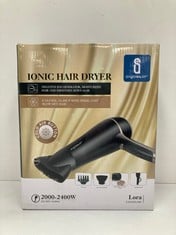 4 X AIGOSTAR PROFESSIONAL HAIR DRYER 2400W IONIC DRYER 2 SPEEDS AND 3 TEMPERATURES INCLUDES DIFFUSER AND HEAT CONCENTRATOR NOZZLE - LORA - LOCATION 37C.