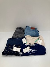 6 X PEPE JEANS CLOTHING VARIOUS SIZES AND MODELS INCLUDING NAVY BLUE WOMEN'S SWIMMING COSTUME M - LOCATION 30C.