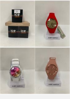 4 X ICE WATCH VARIOUS SIZES AND MODELS INCLUDING PINK MODEL 019 530 - LOCATION 10C.