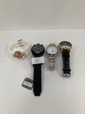 4 X WATCHES VARIOUS MAKES AND MODELS INCLUDING BOLIDE 0789 ( WITHOUT BOXES )- LOCATION 6C.