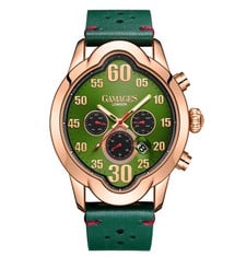 GAMAGES OF LONDON LIMITED EDITION HAND ASSEMBLED OVAL EXHIBITION AUTOMATIC GREEN WATCH – SKU:GA1673