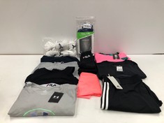 VARIETY OF SPORTSWEAR VARIOUS MODELS AND SIZES INCLUDING SOCKS ROW-LOCATION 23V.