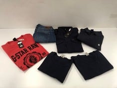 6 X CLOTHING VARIOUS SIZES AND MODELS RAW BRAND INCLUDING RED T-SHIRT SIZE L - LOCATION 12C.