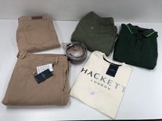 6 X HACKETT BRAND CLOTHING VARIOUS SIZES AND STYLES INCLUDING GREEN T-SHIRT SIZE XL - LOCATION 8C.